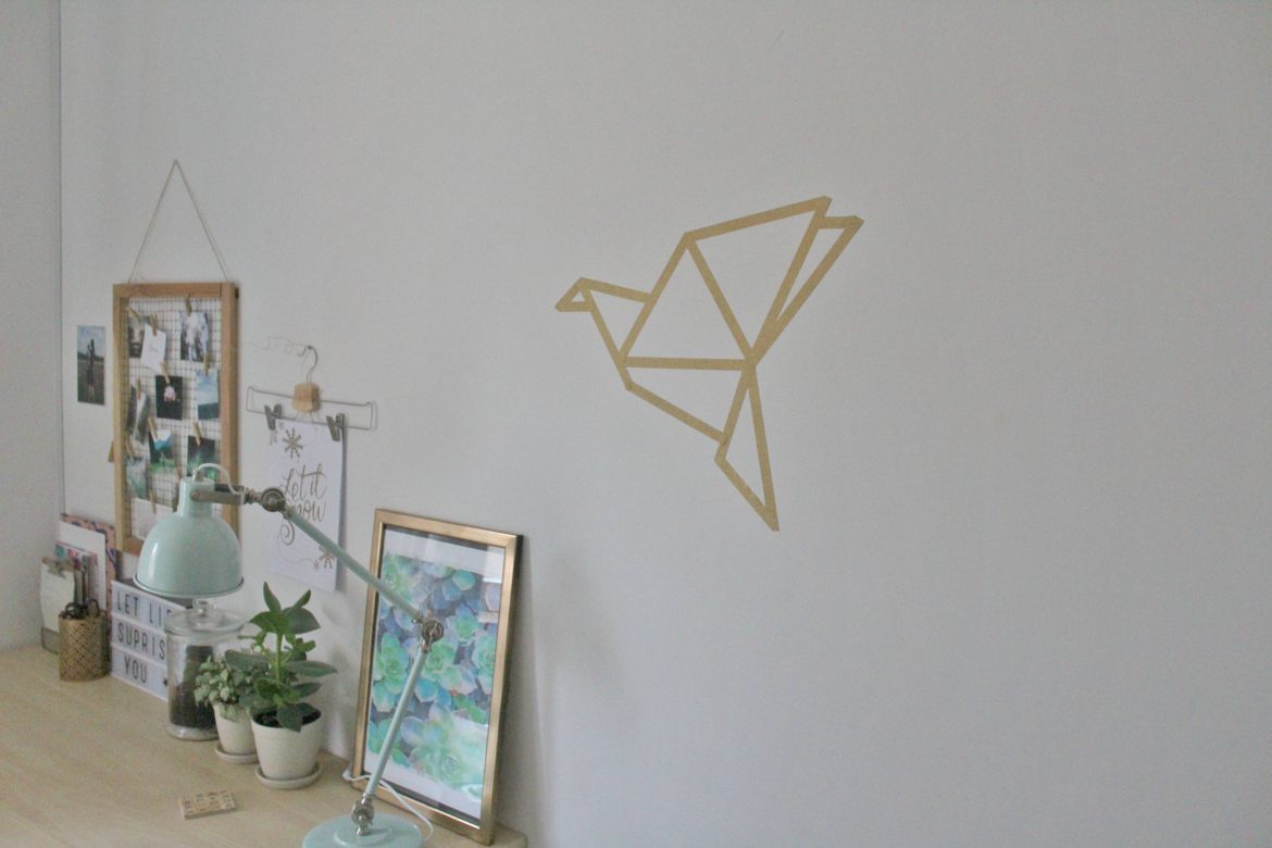 Ptak origami  z tamy czyli dekoracja DIY w 5 minut 