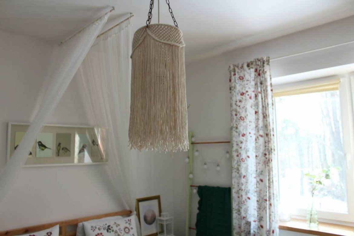 Boho lampa diy ze sznurka